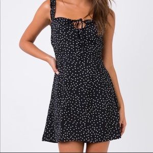 Princess Polly Navy Polka Dot Peekhole Dress